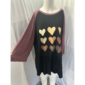 Womens TShirt Size 4XL WITH HARTS 100% Polyester